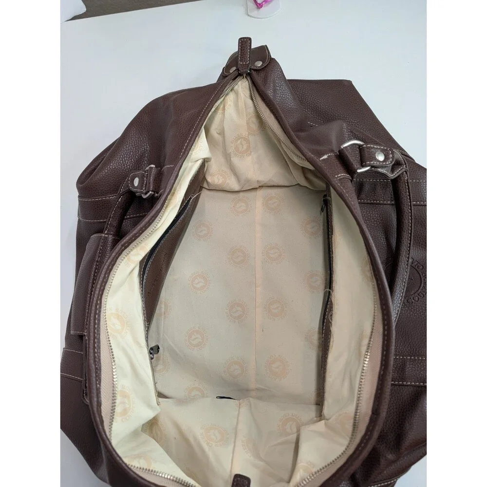 Barrington Captains Duffel Bag Brown Vegan Leather Silver Creek Country Club